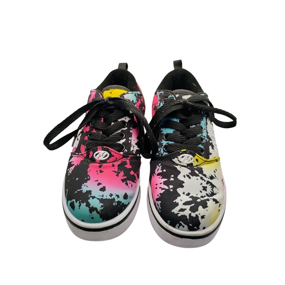 Heelys Skate Shoes Youth 3 Black Pink Blue Tie Dye Roller Sneakers - Picture 1 of 8